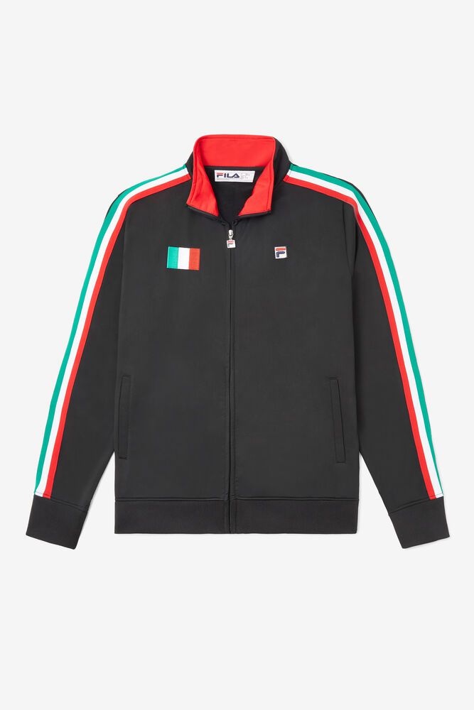 Fila Italy Track Black Jacket Mens - NZ 48015-DVKE